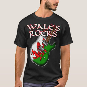 T-shirt Drapeau gallois Guitare électrique Galles Rocks Gu