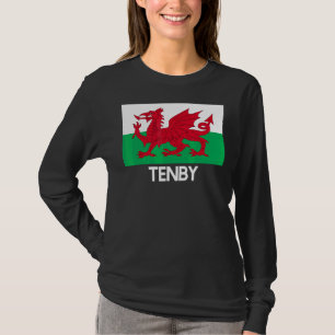 T-shirt Drapeau gallois Tenby Wales Baner Y Ddraig Goch
