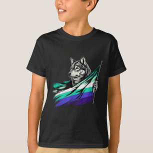 T-shirt Drapeau Gay LGBTQ Loup Mâle Fierté Mlm LGBT