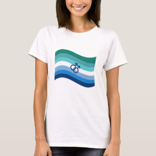 T-shirt Drapeau gay masculin azur ondoyant de fierté d'amo