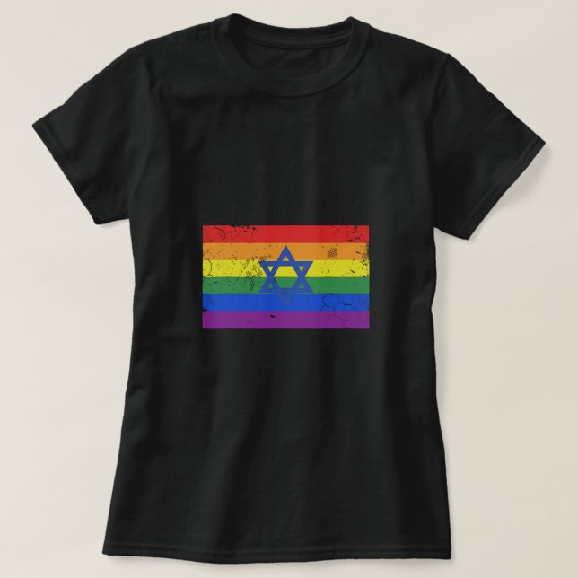T-shirt Drapeau Gay pride juif Israël LGBT (Design devant)