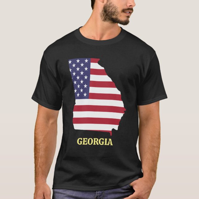 T-shirt Drapeau GEORGIA Red White Blue USA (Devant)