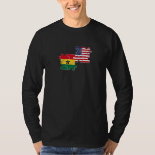 T-shirt Drapeau ghanéen américain Ghana USA  