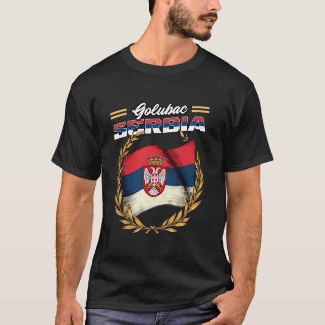 T-shirt Drapeau Golubac Serbie Souvenir Srbija (Devant)