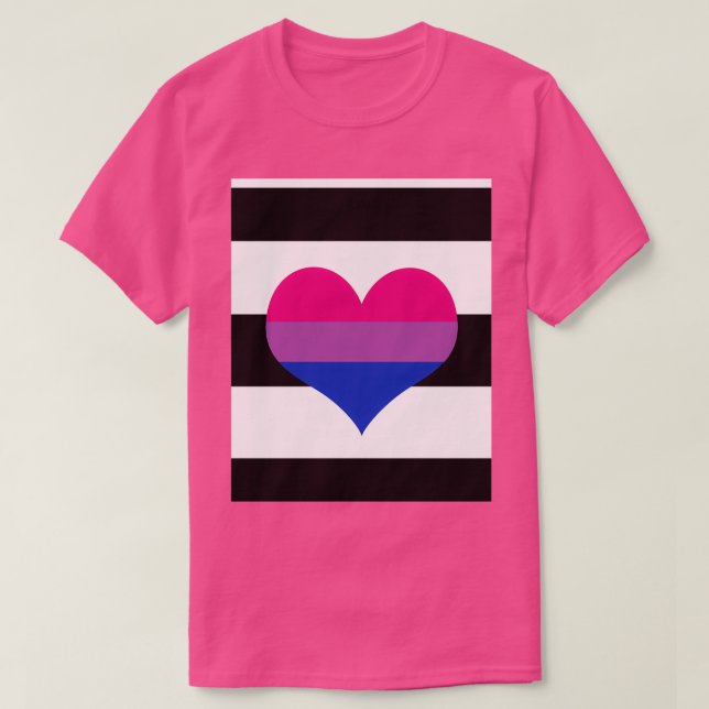 T-shirt Drapeau graphique de la Fierté de Biromantic Hétér (Design devant)