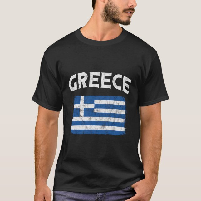 T-shirt Drapeau grec déchiré (Devant)
