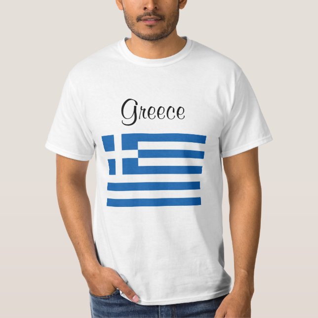 T-shirt Drapeau grec Nom personnalisé Grèce (Devant)