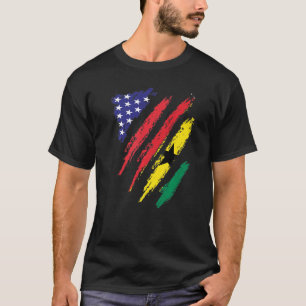T-shirt Drapeau Grown Américain Ghana Mois du patrimoine p