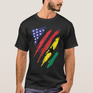 T-shirt Drapeau Grown Ghana États-Unis Patriotisme Mois du