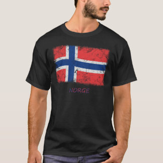 T-shirt Drapeau grunge de la Norvège