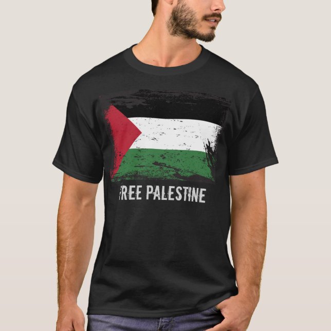T-shirt Drapeau grunge de la Palestine (Devant)