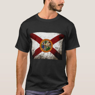 T-shirt Drapeau grunge noir d'état de la Floride