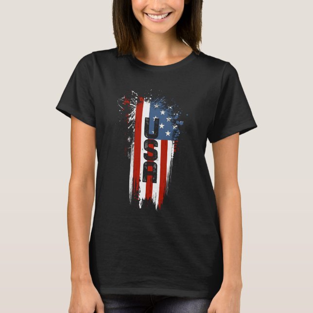 T-shirt Drapeau Grunge USA (Devant)