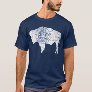 T-shirt Drapeau grunge vintage d'état du Wyoming