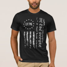Drapeau Grunge We the People 1776 Noir et Blanc