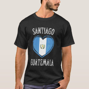 T-shirt Drapeau Guatemala Cœur Ville Santiago