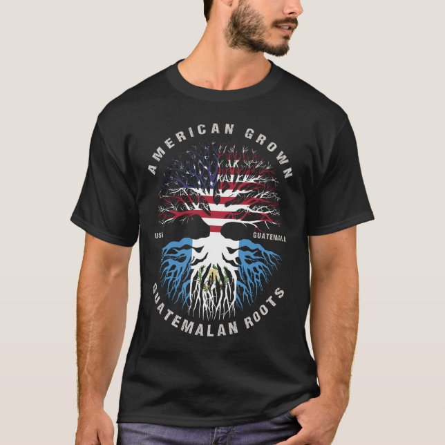 T-shirt Drapeau Guatémaltèque américain (Devant)