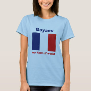 T-Shirt Drapeau Guyane + Carte + Texte