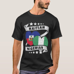 T-shirt Drapeau Haïtien Et Nigérian