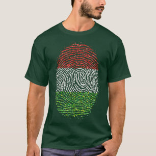 T-shirt Drapeau hongrois d'empreintes digitales