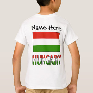 T-shirt Drapeau hongrois Hongrie Personnalisation noire 