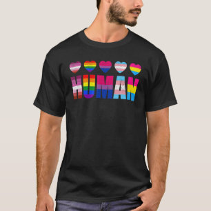 T-shirt Drapeau humain Lgbt Gay pride Mois Transgenre Lesb