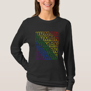 T-shirt Drapeau humain Rainbow Lgbt Bi Lesbian Trans Gay p
