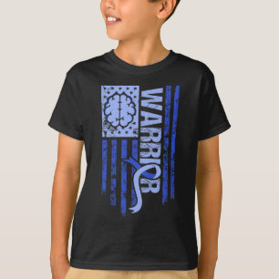 T-shirt Drapeau Hydrocéphalie Warrius Blue Ribbon Awarenes
