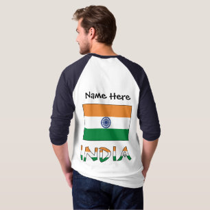 T-shirt Drapeau indien avec votre nom