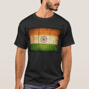 T-shirt Drapeau indien en bois