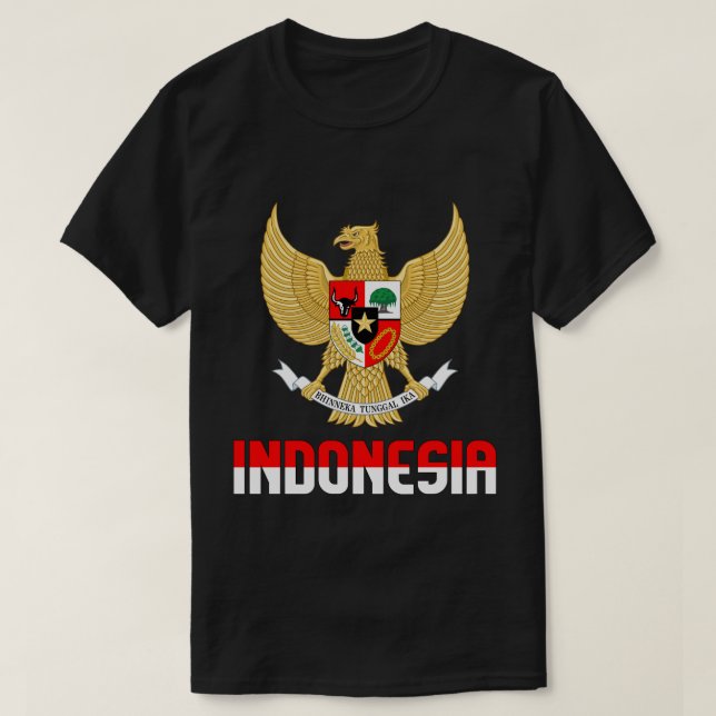 T-shirt Drapeau indonésien et blason patriotique (Design devant)