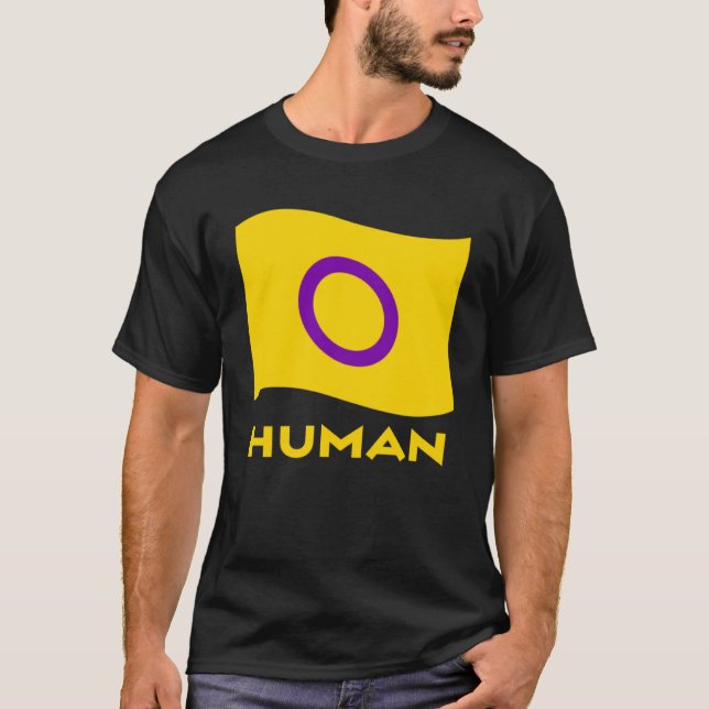 T-shirt Drapeau intersexe Sensibiliser l'homme à l'interse (Devant)