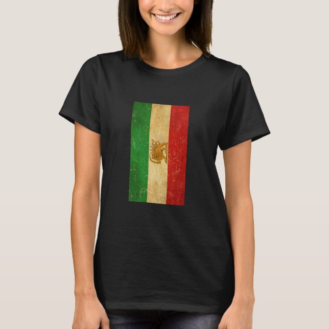 T-shirt Drapeau Iran Lion et Sun Shah d'Iran (Devant)