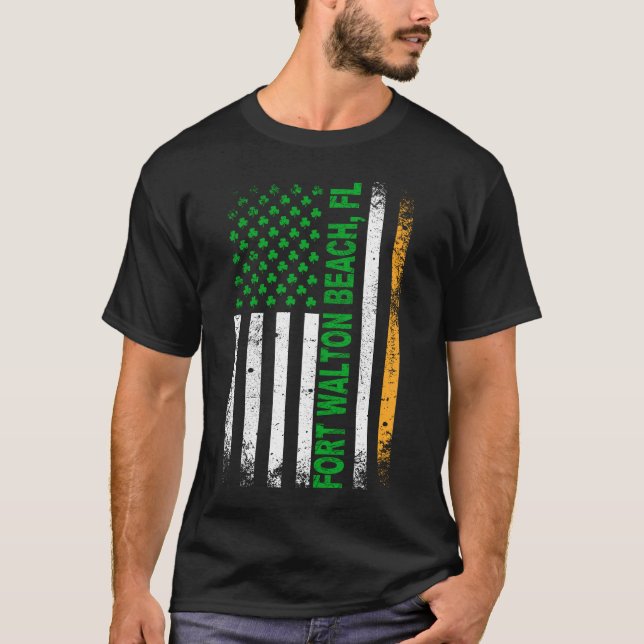 T-shirt Drapeau irlandais américain Fort Walton Beach, FL (Devant)