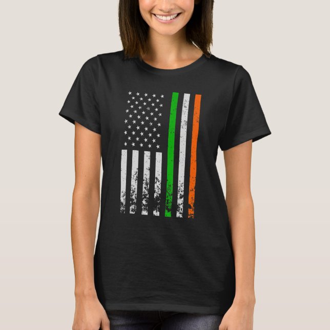 T-shirt Drapeau irlandais américain Irlande JOUR DE LA SAI (Devant)