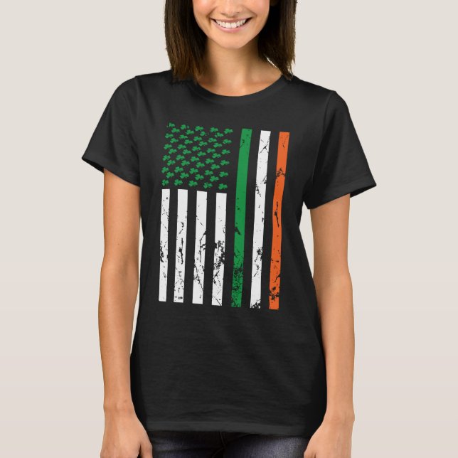 T-shirt Drapeau irlandais américain Irlande St Patrick's D (Devant)