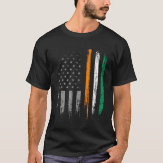 T-shirt Drapeau Irlandais Américain Longue Manche St Patri