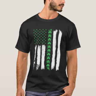 T-shirt Drapeau Irlandais Américain St Patrick'S Day