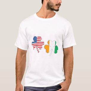 T-shirt Drapeau irlandais américain Trèfle Usa Irlande St