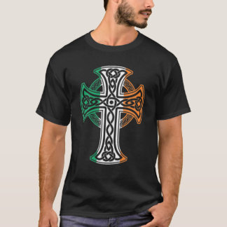 T-shirt Drapeau irlandais Croix celtique Christ noeud celt