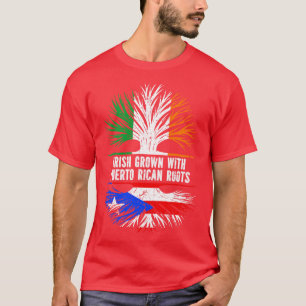 T-shirt Drapeau Irlandais Cultivé Avec Racines Portoricain