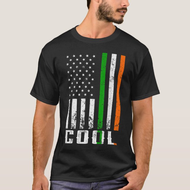 T-shirt Drapeau irlandais de la famille COOL américaine Dr (Devant)