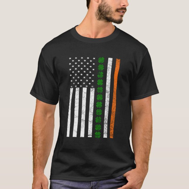 T-shirt Drapeau irlandais irlandais Irlande Shamro (Devant)