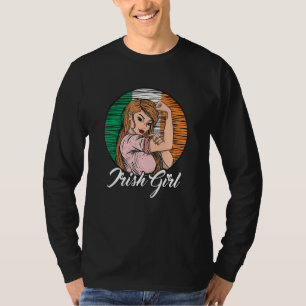 T-shirt Drapeau Irlandais Irlande Fille Irlandaise