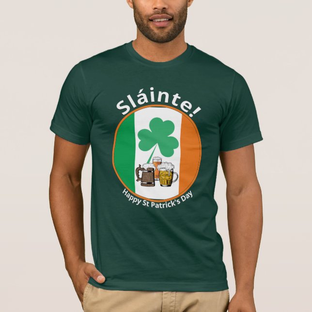 T-shirt Drapeau irlandais Jour de la Saint Patrick (Devant)