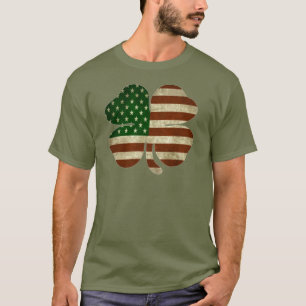 T-shirt Drapeau irlandais Shamrock américain Patriot
