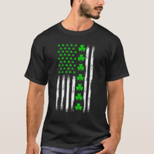 T-shirt Drapeau irlandais Shamrock américain St Patrick's