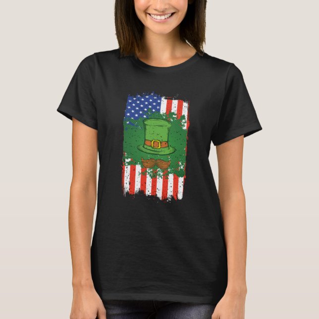 T-shirt Drapeau irlandais Shamrock Jour de la Saint Patric (Devant)