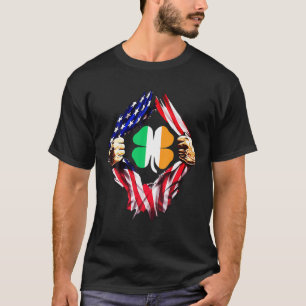 T-shirt Drapeau irlandais Shamrock Shamrock irlandais avec