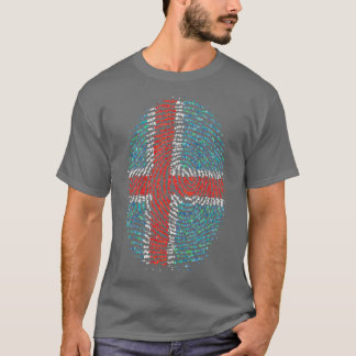 T-shirt Drapeau islandais d'empreintes digitales